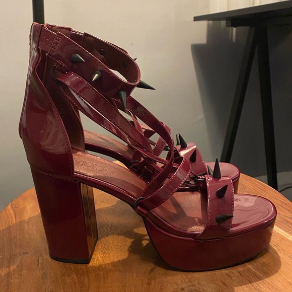 Dolls Kill Widow Spiked Pentagram Platform Sandals NWOT W10 - Picture 5 of 14